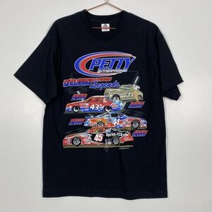 Vintage Petty Enterprises Shirt Mens Large Black NASCAR Racing Legends 2000